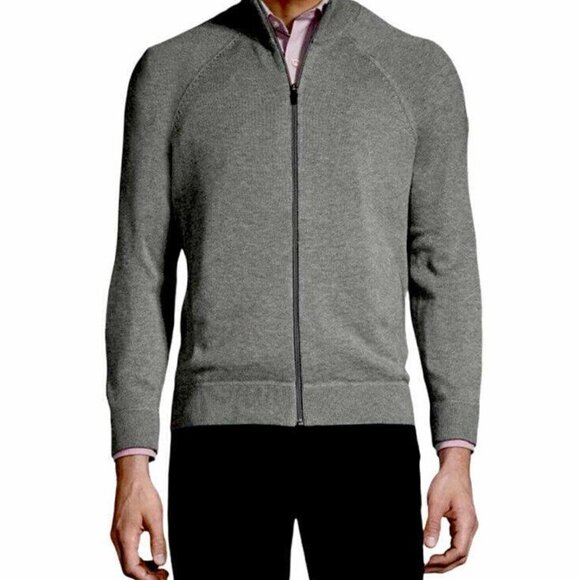 Lands Ends Gray Athletic Performance Full Zip Long Sleeved Jacket Size Medium - Picture 1 of 6